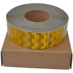 50 meter reflecterende tape voor zachte ondergrond - oranje/geel