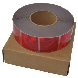50 meter reflecterende tape voor zachte ondergrond - rood