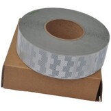 50 meter reflecterende tape voor zachte ondergrond - wit