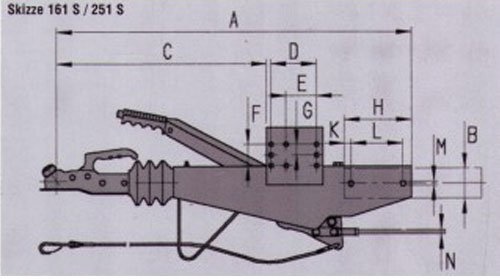 Oplooprem 251S100 (2600kg) Vierkant 100mm