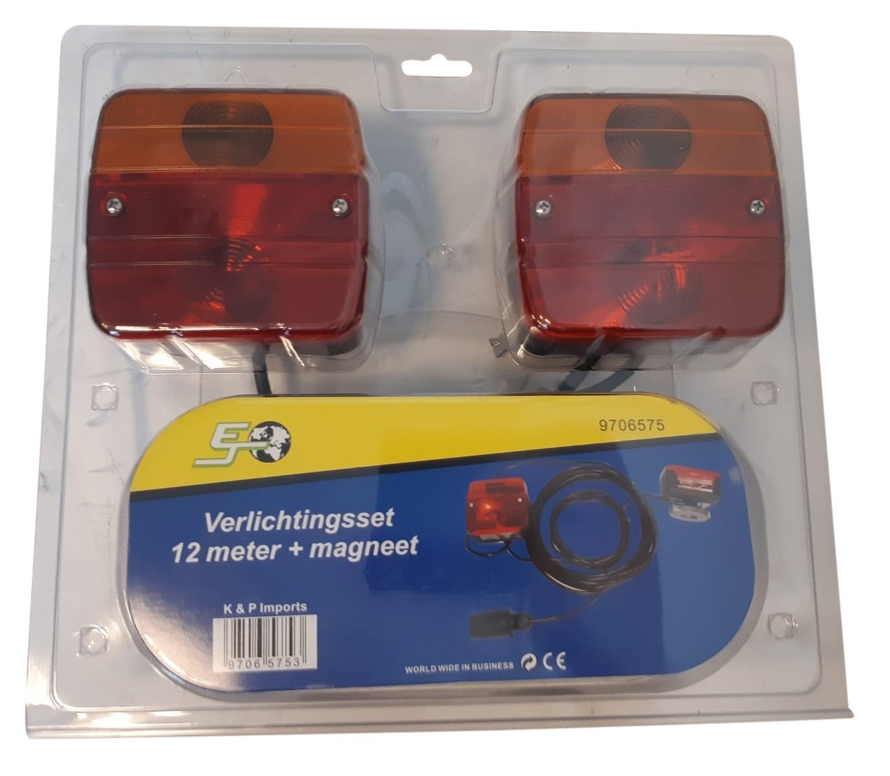 Verlichtingsset op magneten met 12 meter hoofdkabel - ideaal voor bootrailers