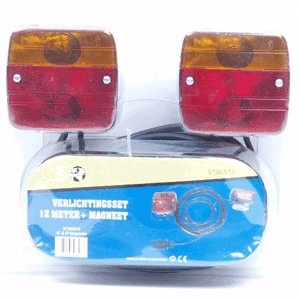 Verlichtingsset op magneten met 12 meter hoofdkabel - ideaal voor bootrailers