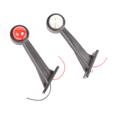 Basic Breedtelicht Rood/Wit licht 16 cm lang in schuine hoek - 2 stuks - links en rechts