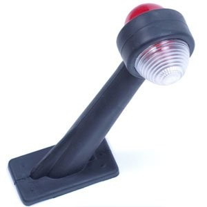 Basic Breedtelicht Rood/Wit licht 16 cm lang in schuine hoek - 2 stuks - links en rechts