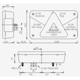 Aspock Multipoint 5 - rechts - inclusief achteruitrijverlichting - connector aansluiting