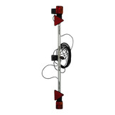 Uitschuifbare lichtbalk van metaal - 140 > 200 cm - inclusief reflectoren - 7 polig