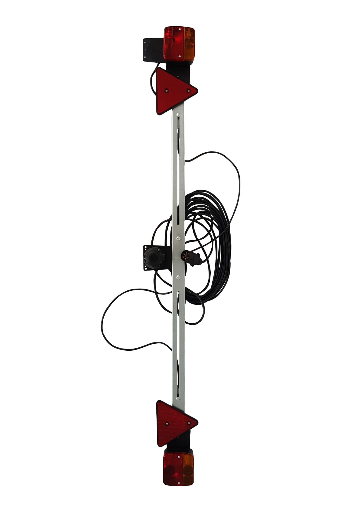 Uitschuifbare lichtbalk van metaal - 140 > 200 cm - inclusief reflectoren - 7 polig