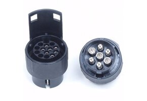 Verloopstekker - auto 7 polig > aanhanger 13 polig