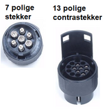 Verloopstekker adapter Premium kwaliteit: Auto 7 polig - Aanhanger 13 polig