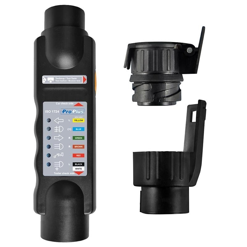 Stekker Tester 7 polig 12 Volt met 2 adapters