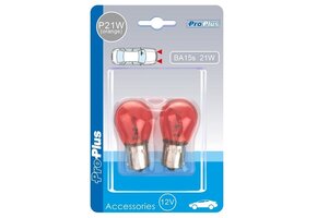 2x bol bajonet - 12V - 21W - oranje