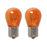 Set van 2 lampjes Oranje , Bol Bajonet 12V 21/W ( Oranje knipperlicht)