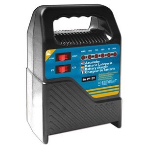 Acculader 6V/12V 8Amp die eenvoudig in gebruik is en beschikt over controlelampjes