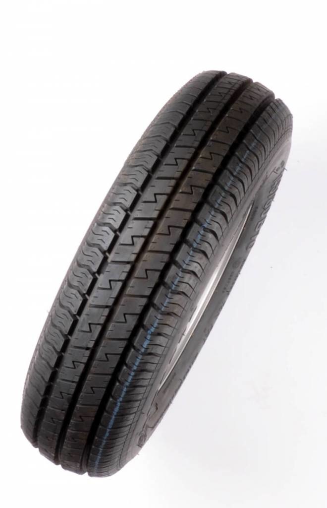Compleet 10 inch wiel - 145/80R10(145R10) band + velg - opel steek: 4x100 - 375 kg - 4PR - 60 mm naafdiameter