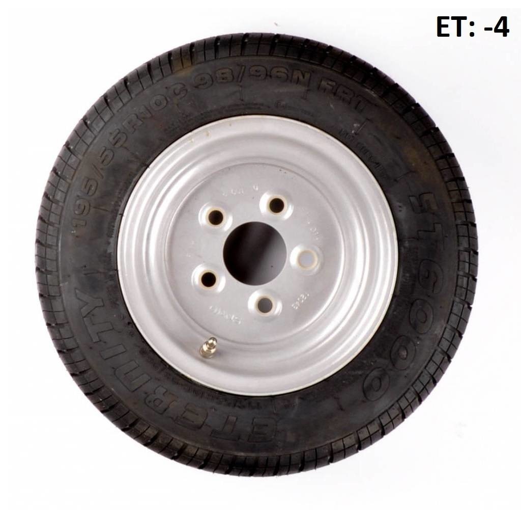 Compleet 10 inch wiel - 195/55R10C band + velg - mercedes steek: 5x112 - 750 kg - 10PR - 67 mm naafdiameter