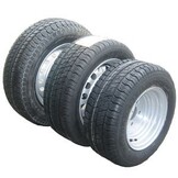 Compleet 12 inch wiel - 225/55R12C band + velg - mercedes steek: 5x112 - 900 kg - 67 mm naafdiameter