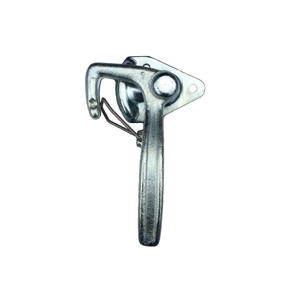 Haaksluiting RECHTS klein type 1 met veer (kleine bevestigingsplaat)