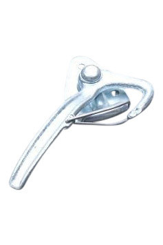 Haaksluiting LINKS groot type 1 met veer (grote bevestigingsplaat)