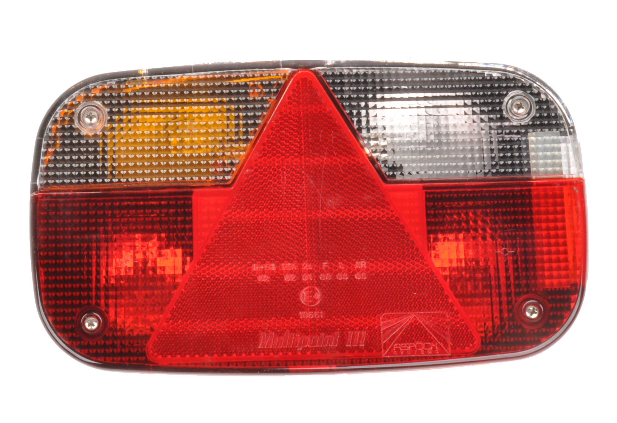 Multipoint 3 achterlicht Links 8 polig - 244x138x60 mm - voorzien van Aspöck connector aansluiting