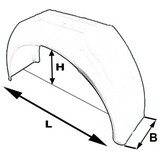 Spatbord metaal 8 inch 520x130x250 mm