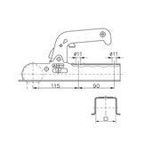 Winterhoff WW8-D30 - koker 30 mm - 800 kg - ongeremde koppeling