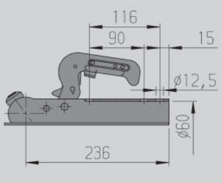 AL-KO AK7-B - rond 60 mm - 750 kg - ongeremde koppeling