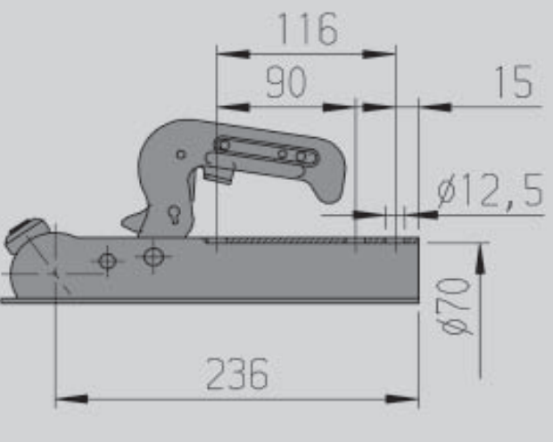 AL-KO AK7-C - rond 70 mm - 750 kg - ongeremde koppeling