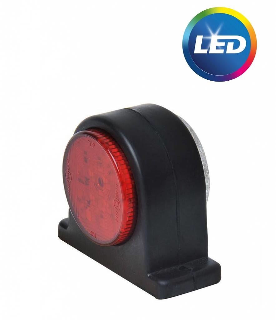 LED breedtelicht rood/wit 68x62 mm