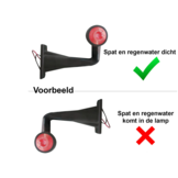 Breedtelicht Rood/wit Haakse hoek