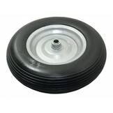 4.00-8 premium kruiwagenwiel - massief/anti-lek band en stalen velg - 150 kg maximale belasting - 20 mm asgat/naafdiameter - inclusief kogellager, as en afstandhouders
