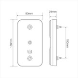 Achterlicht verticaal 80x150x24 mm - 3 functies