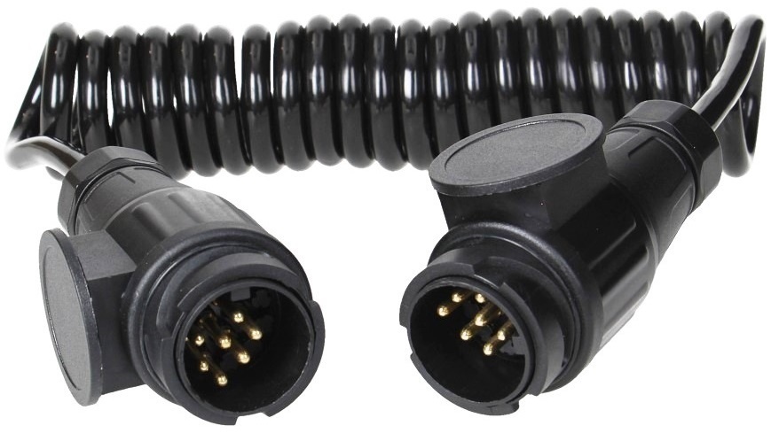 Verloop spiraalkabel 8 aderig met 2x 13-polige stekker - 90 tot 250 cm