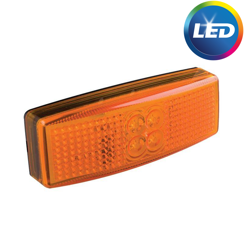Rechthoekige zijmarkeringslamp - oranje/gele markeringslamp - losse draad aansluiting - LED