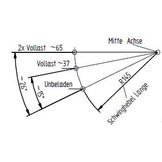 Ongeremde torsie as - padmaat 1000 mm - flensmaat 1450 mm - 750 kg - 4x100