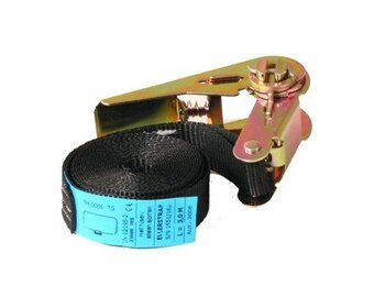 Spanband zwart 500x2,5 cm (750 kg)