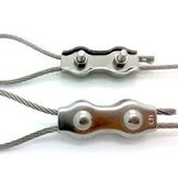 Duplex klem van RVS voor staaldraad (6mm)