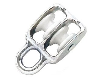 Dubbele katrol voor 6 mm touw