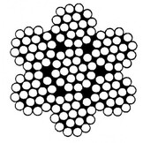 RVS staalkabel 6 mm per strekkende meter
