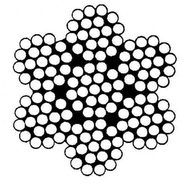 RVS staalkabel 6 mm per strekkende meter