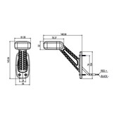 Breedtelicht LED rood/wit/oranje Links