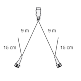 Aspock hoofdkabel - 9 meter lang - 13-polig - voorzien van 5-polige connectoren - inclusief aftakkingen