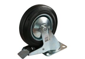 Zwenkwiel + rem - 100 kg - totale hoogte: 150 mm