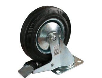 Zwenkwiel + rem - 100 kg - totale hoogte: 150 mm