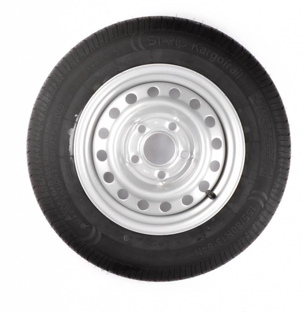 Compleet wiel 155R13 band + velg (steek 5x112) 500 kg Naafdiameter 67 mm