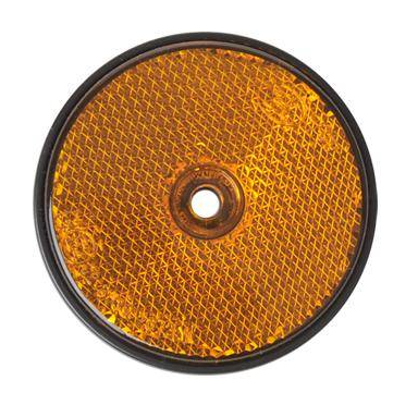 Oranje/gele Radex reflector 60 mm schroefgaten rond