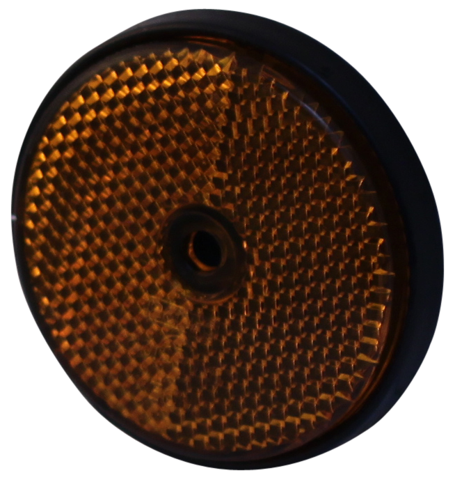 Oranje/gele Radex reflector 60 mm schroefgaten rond