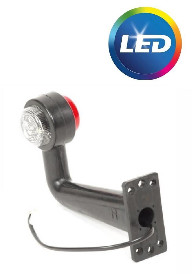 Breedtelicht LED haakse hoek rood/wit L/R