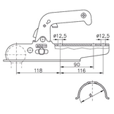 Winterhoff EM150-RG - rond 70 mm - 1500 kg - geremde koppeling