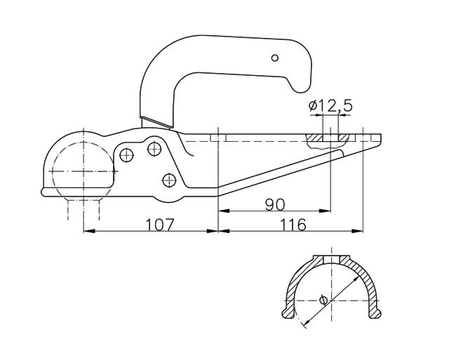 Winterhoff WW20-F1 - rond 60 mm - 2000 kg - geremde koppeling