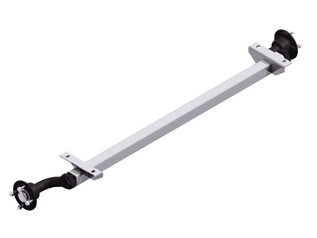 Ongeremde torsie as - padmaat 1400 mm - flensmaat 1850 mm - 750 kg - waterproof lagers